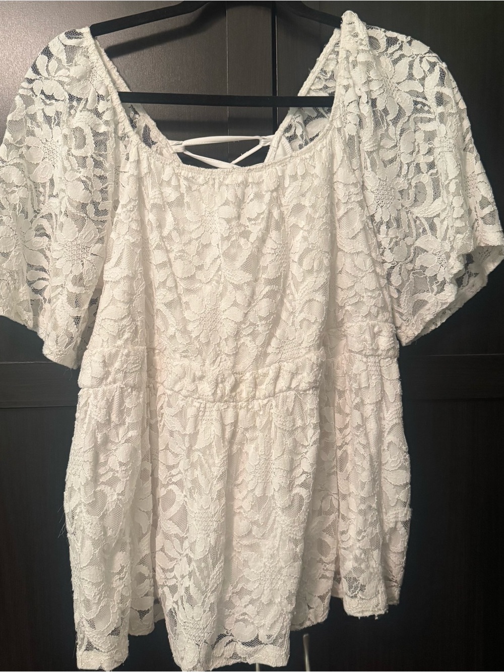 torrid White Lace Midi Dress with Floral Overlay